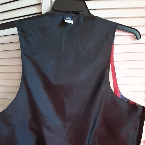 Red, white and blue stars and stripes unisex groovy vintage vest independence - Picture 5 of 9